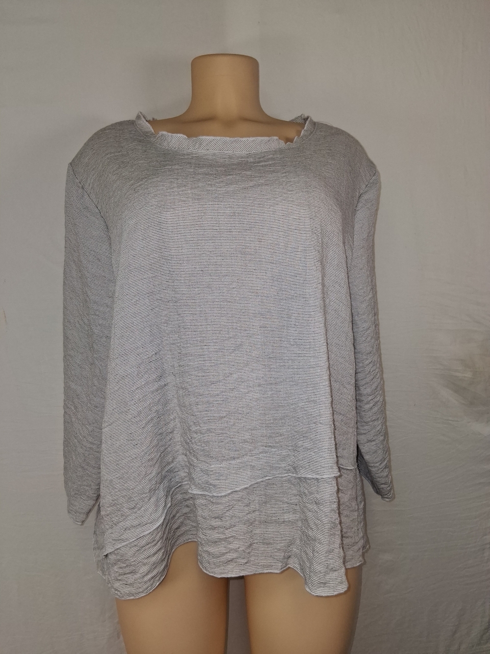 Habitat Light Gray Layered Knit Pullover Size L